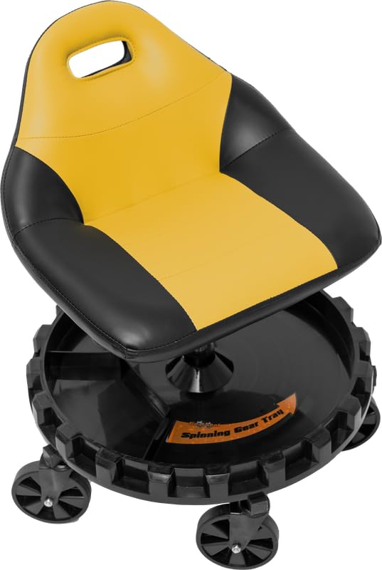 Traxion 400lb Capacity 2-704 Yellow Progear Mobile Rolling Gear Seat
