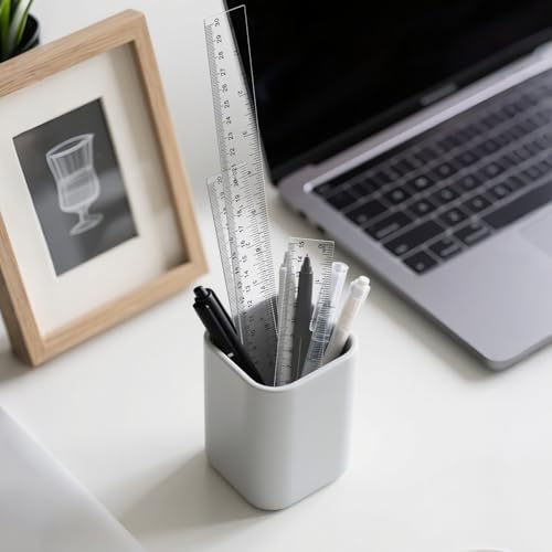 LAGEBONA 4 Pack Plastic Ruler 12 Inch Bulk for Classroom School Office Supplies for Kids,Clear Rulers,mm Ruler