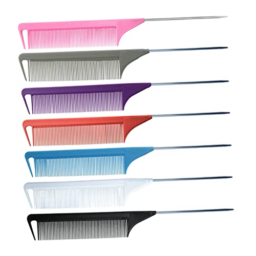 IWOWHERO Peine de Cardar Antiestático 6 Piezas Colores Variados Peines Profesionales para Peluquería y Teñido de Cabello para Hombres y Mujeres Uso en Salón