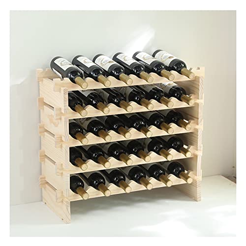 Soporte para botellas de vino de madera sólida 5 niveles 70x30x62 cm miniatura 1