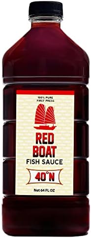 Red Boat Fish Sauce | Premium 40°N fish sauce sustainably made with just two ingredients in Vietnam | Keto, Paleo, & Whole 30 friendly | Gluten and sugar free with no preservatives | 64fl oz. bottle