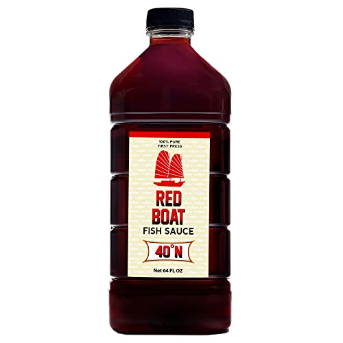 Red Boat Fish Sauce | Premium 40°N fish sauce sustainably made with just two ingredients in Vietnam | Keto, Paleo, & Whole 30 friendly | Gluten and sugar free with no preservatives | 64fl oz. bottle