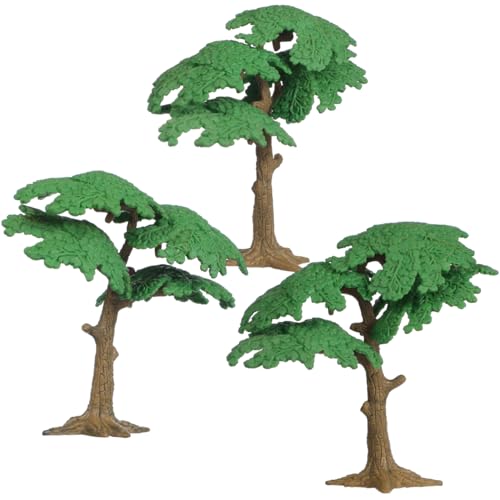 Toddmomy Landscape Tree Model Mini Pine Cypress Trees 3-Pack for DIY Scenery Model Train Layouts...