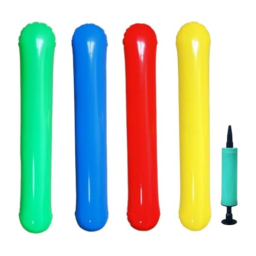 Fideos inflables para viajes | Juego de 4 flotadores inflables con bomba de aire – Bastones, para playa, fiesta, vacaciones, fin de semana, río lago