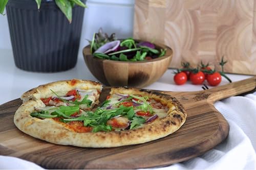 Tala Large Round Acacia Wood Pizza Paddle with Leather Tie – Perfect for Serving, Cutting, and Displaying Various Foods, 14-Inch Paddle Area - Image 9
