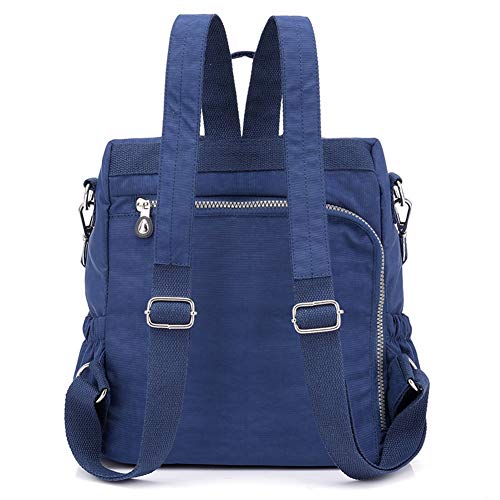 Miniatura 2 de Estwell Mochila Mujer Casual Bolso Mochila Antirrobo Impermeable Nylon Mochila Escuela Multifuncional Gran Capacidad Bolso Bandolera Mochila De Viaje, Azul Oscuro