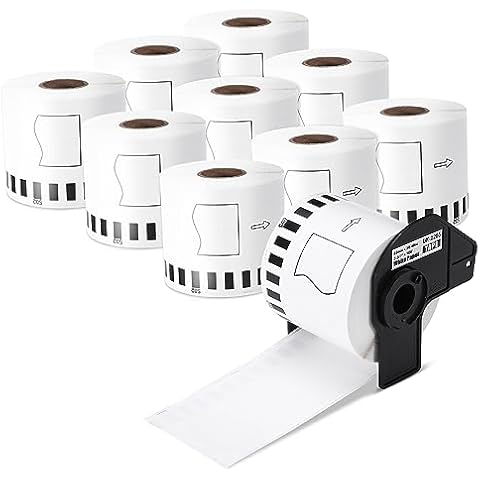 10 Rolls DK-22205 Continuous Labels for Brother Cover