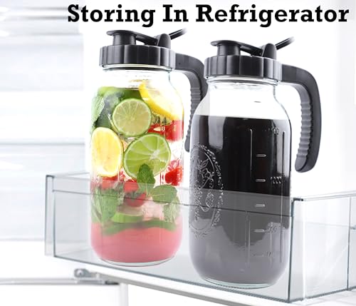 Cold Brew Cafeteira de 2 litros, conjunto de 2 jarras de vidro com filtro de tampa de 2 litros de bo