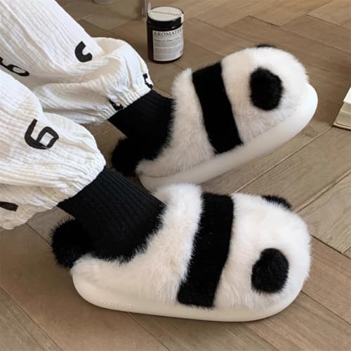Panda Animal Slippers for Women and Men Plush Winter House Slippers with Backs for Indoor and Outdoor2