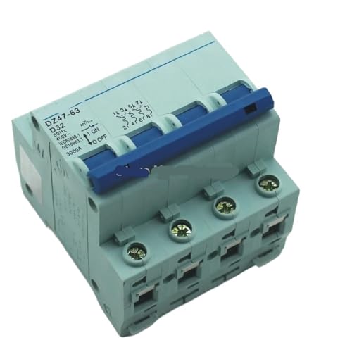 Disjoncteur 4P 32A Type D MCB pour tableau électrique triphasé 240V 415V