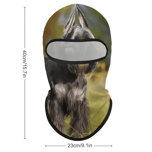 Balaclava con diseño de perro Schnauzer en el césped para hombres y mujeres, máscara facial con protección solar, transpirable, cubierta completa para cabeza para senderismo, ciclismo, correr y conducir miniatura 2