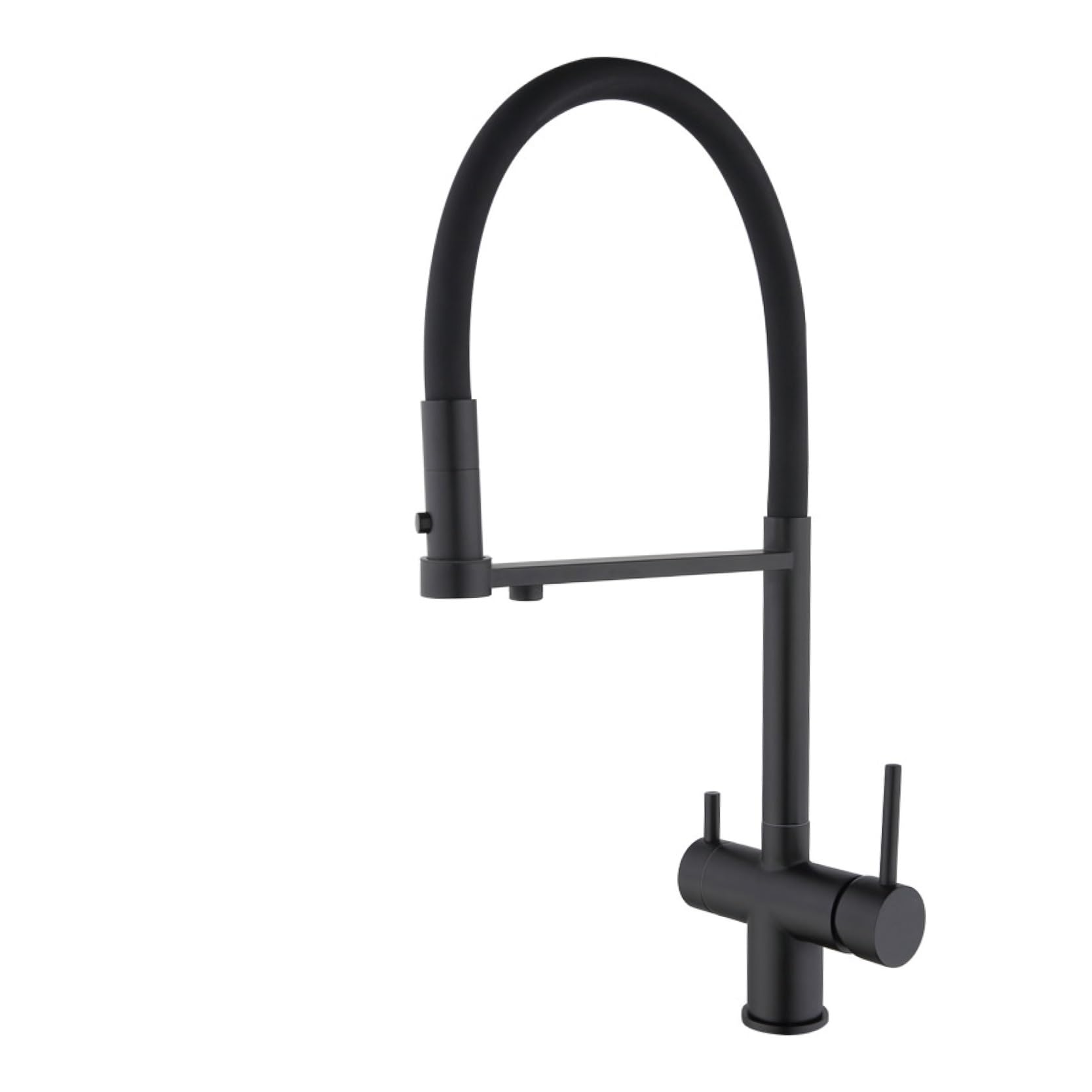 Robinet de cuisine laiton doré double commande au design haut de gamme et durable
