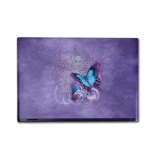 Image of Laptop Skin Compatible with Alienware M16 R2 (2024) - Celtic Butterflies - Premium 3M Vinyl Protective Wrap Decal Cover - Easy to Apply | Crafted in The USA by MightySkins