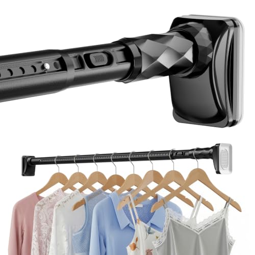 Image of Black Closet Rods For Hanging Clothes,41-87 In heavy duty tension rod