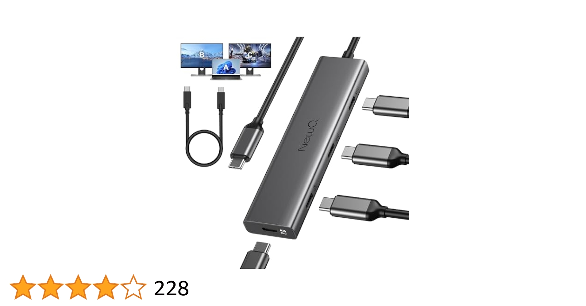 Amazon | NewQ USB Cモニターハブ｜USBC電源モニター