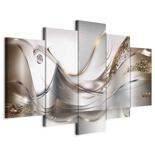 murando - Bilder 200x100 cm Vlies Leinwandbild 5 TLG Kunstdruck modern Wandbilder XXL Wanddekoration Design Wand Bild - Abstrakt Blumen a-A-0004-b-o