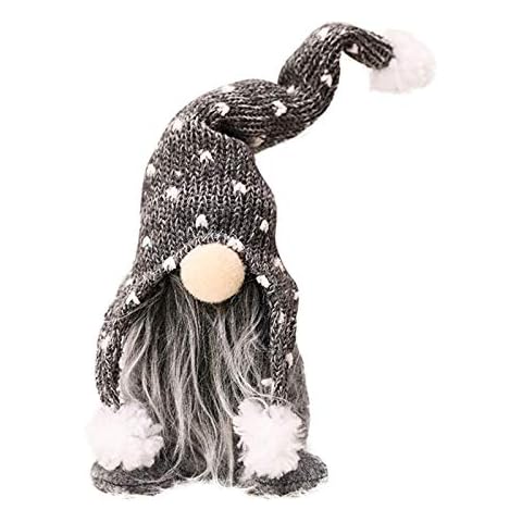 Faceless Santa Claus, Christmas standing faceless long-bearded old man doll, plush Santa Claus dwarf faceless Santa Claus doll, Christmas decorations Forester knitted hat sitting figure figurines Cover