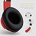 immagine 1DOQAUS Cuffie Over-Ear, Cuffie Bluetooth Wireless Comode, 3 EQ Modalità Cuffie Audio Hi-Fi 52 Ore Cuffie Bluetooth 5.0, Microfono Incorporato e Doppio driver da 40 mm, per telefono/PC/TV (Nero rosso)