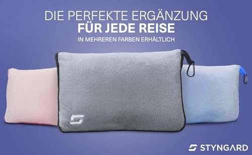 STYNGARD Flugzeugdecke mit weichem Kopfkissenbezug - Reisedecke 2 in 1 für Männer & Frauen - Verwandlungskissen - weiche & warme Decke Flugzeug Modell Toronto