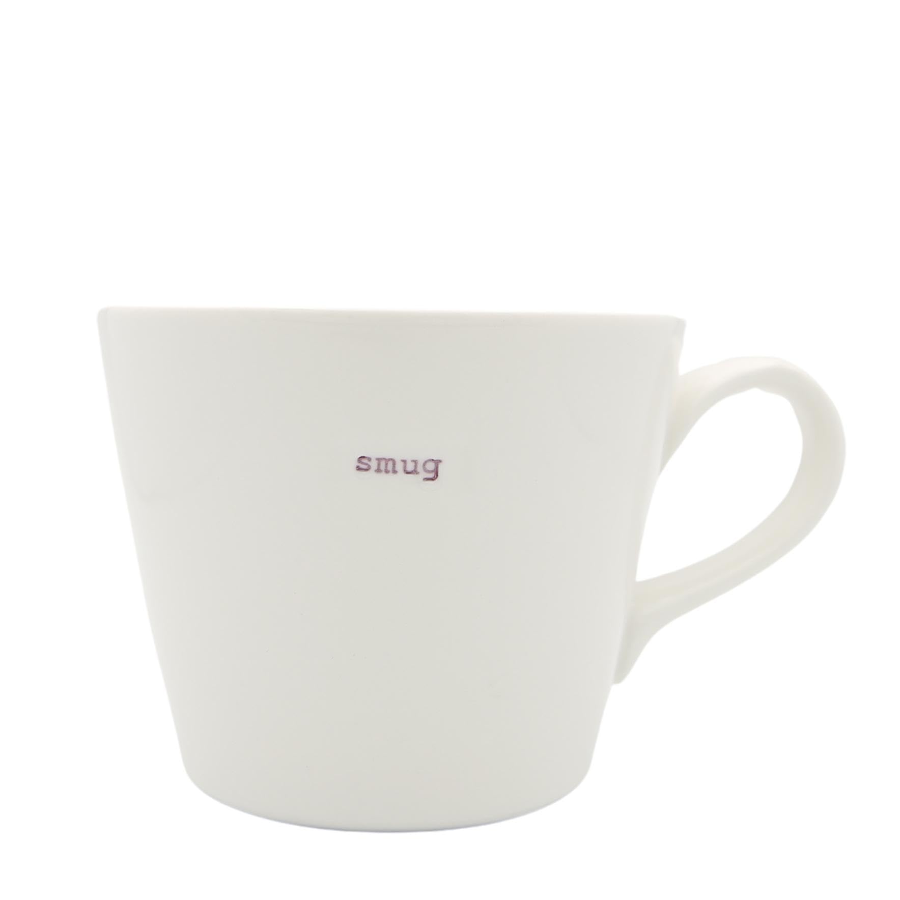 Keith Brymer Jones - Word Range - Standard Ceramic White Mug - Smug (Lilac) - 350ml - Gift Boxed
