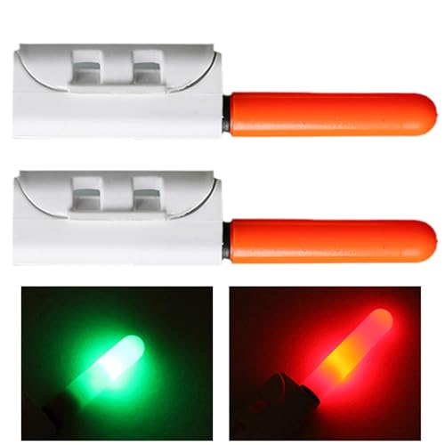 Bastoncini luminosi per canna da pesca, luci per canna da pesca Punta LED - Luce per canna da pesce 2 pezzi Bastoncini per luce da pesca - Pratici bastoncini luminosi per canna da pesca, punta per can