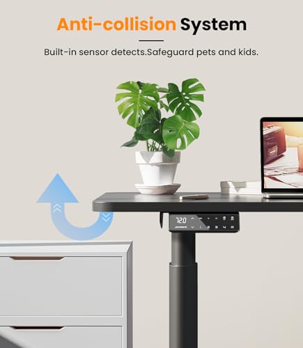 MAIDeSITe EL2 Pro Art Height-Adjustable Desk Frame, Oval Leg Design, Electric Height-Adjustable Table Frame, Dual Motor, Load Capacity 160 kg with 4 Memory Controls and Collision Protection Function