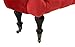 Divano Roma Furniture Classic Tufted Velvet Bedroom Vanity Bench with Casters (Red)