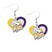 Sports Team  Minnesota Vikings Logo 3/4" Swirl Heart Dangle Earring Set