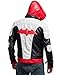Canadian Leather Arkham Knight Red Hooded Bat Style Men's Vest and Jacket 2 in 1 Premium Quality PU (Medium)