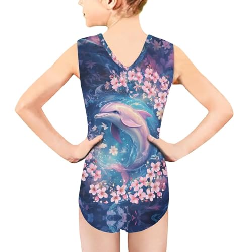 ELEQIN Kids Summer Gymnastics Leotards Swimsuit Racer Swimwear Practice Outfit for 5-14years3
