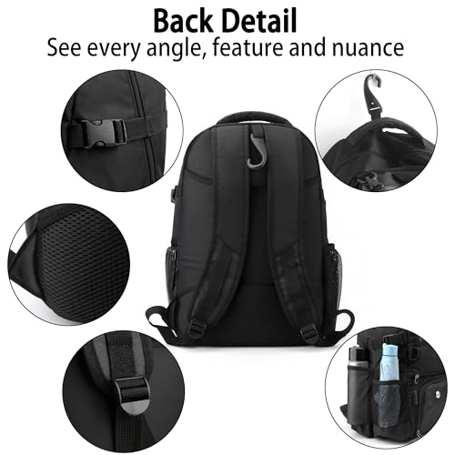 CAFINY Large Basketball Backpack with Shoe Compartment Ball net and Padded 15.6 inch Laptop Sports Backpack for Storing basketballs Footballs and Other Balls as Well as Travel and School Items - Image 4