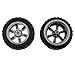 MTQY 4PCS 60mm Toy Car Rubber Tyre Wheels with Shaft Round Rod Axles Automotive Truck Robot DIY Model Toy Parts