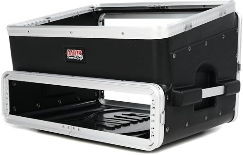 Gator Cases Schrägaufsatz-Konsolenrack | 8U oben, 2U unten | schwarz-silber | (GRC-8x2)