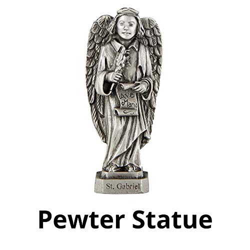 Estatua de San Gabriel de peltre 3.5 pulgadas miniatura 5