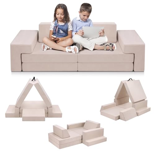 M HI-Mat Kids Couch, Modular Sofa for Toddler and Baby Playroom