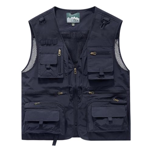 Gilet de pêche multipoches homme veste sans manches fonctionnelle pour le sport canin