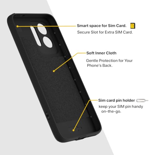 Image of Outlouders Back Cover for Poco M8x 5G | Full Camera Protection | TPU Soft Flexible Shockproof Bumper Case (Black)