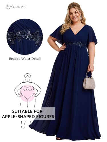Image of Ever-Pretty Plus Women's Chiffon Plus Size Formal Mother of Bride Dresses