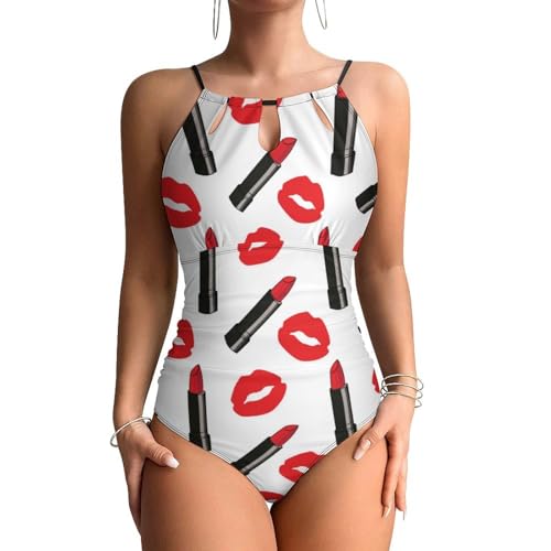 Maillot de bain une pièce ventre plat monokini beachwear rouge chic