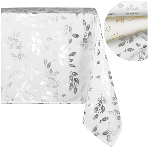 Domarex Hochwertige Weihnachts-Tischdecke – Fleckenfest &...