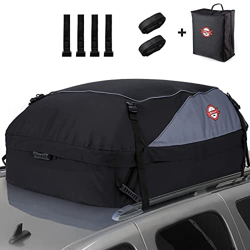 Sailnovo Cofre Techo Coche 425L - Bolsa Impermeable Plegable 1000D con 6 Correas, 4 Ganchos para Puerta, para Coche con/Sin Barras Portaequipajes, Viajes Y Transporte