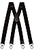 Produktbild Olata Extra Breite Herren Hosenträger X-Form in Schwarz mit Farbigem Leder und Karabinerhaken  4 cm. Schwarz