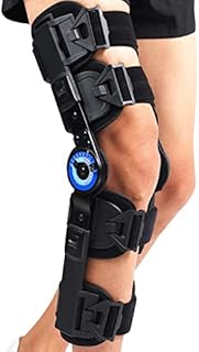 Orthomen Hinged ROM Knee Brace, Post Op Knee Brace for Recovery Stabilization, ACL, MCL and PCL Injury, Adjustable Medical Orthopedic Support Stabilizer After Surgery, Women and Men