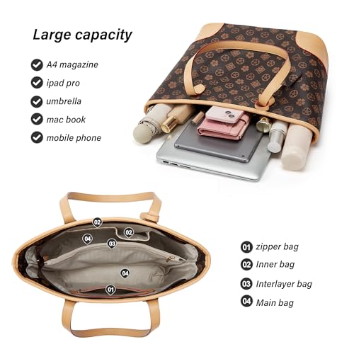 Image of Women Fashion Synthetic Leather Handbags Tote Bag Shoulder Bag Top Handle Satchel Purse Set