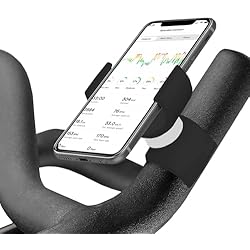Soporte Movil Eliptica Renimove Soporte movil Bicicleta estatica Compatible con Smartphones hasta 7.5´´ de Pantalla diseño Universal facil Instalacion Agarre Seguro y Estable rotación 360° para una Vision Optima (Negro)