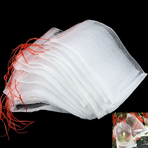 Cashger Garden Fruit Protection Bags, 50 Pcs 4" X 6" Small Nylon Netting Plant Bags With Drawstring Netting Barriers Bags For Protecting Vegetables And Fruits #TOP5