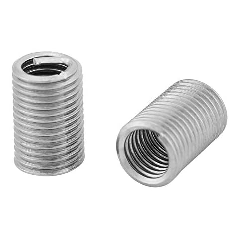 LANTRO JS - 50 piezas de acero inoxidable SS304 insertos de rosca de tornillo helicoidal de alambre en espiral M6 x 1,0 x longitud 3D Cover