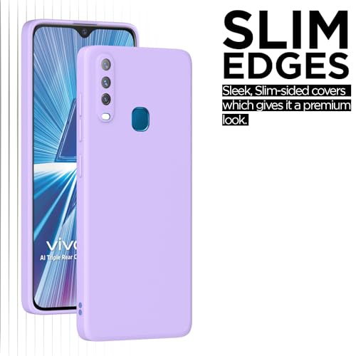Image of Outlouders Back Cover for Vivo Y12 / Vivo Y15 / Y17 / Vivo U10 | Camera Protection | Durable Soft Matte Silicone Bumper Case (Purple)