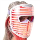 iRestore Red Light Therapy for Face - Anti Aging LED Face Mask for Youthful Radiant Skin with Reduced Wrinkles, Fine Lines - Red, Blue & Infrared Therapy Mask - Facial Skincare Device with 360 LEDs