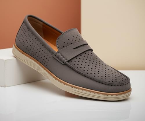 Image of Kraasa Men Denim Causal Loafers | Premium Breathable Upper | Driving Loafers | Lighweight Slip-On's | Soft Cushioned Insole | Super Flexible, Comfortable for Men